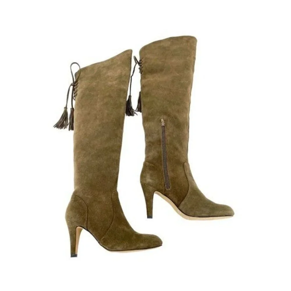 Vince Camuto Cherline Brown Suede Leather Over the Knee Boots SZ 6 New